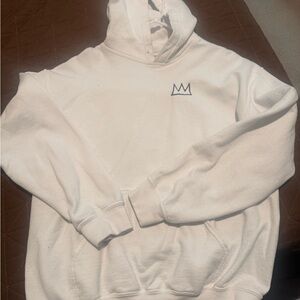White Hoodie with Crown Logo